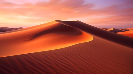 Fototapeta na wymiar Panorama of sand dunes in the Namib desert at sunset