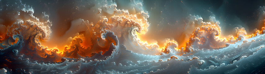 Computer Generated Image of Fire and Water Fractal