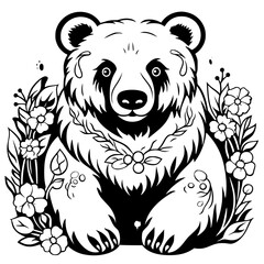 Bear clipart, valentine day, valentine clipart, cute bear svg, animal svg, animal eps, animal clipart, jungle png, tiger, animal, vector, tattoo, head, cat, wild, illustration, mammal, bear, logo, des