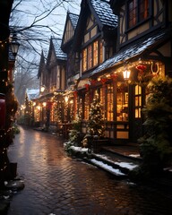 Fototapeta na wymiar Christmas market in the old town of Strasbourg, Alsace, France