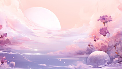 A photorealistic outer space planets milky way no peo