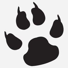 Dog or cat paw print flat icon for animal apps and websites