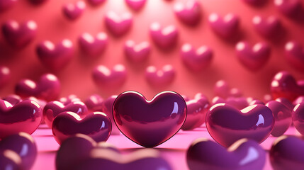 hearts on a red background,,
Heart on pink background 3d digital lustration