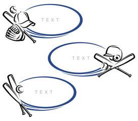 Baseball frame set. Collection icons cricket. Vector