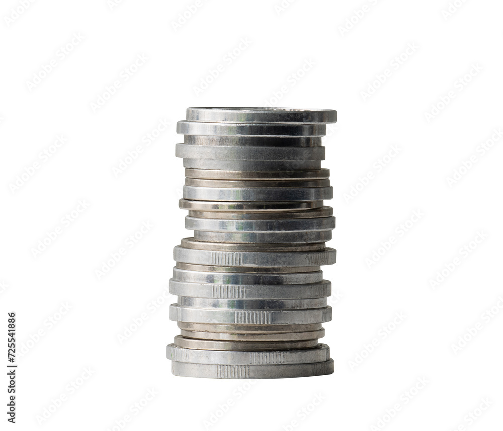 Poster stack of coins isolated element