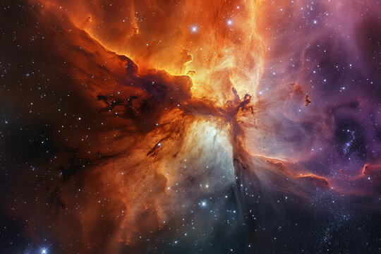 Deep space, outer space, Interstellar Glow: Majestic Nebula Panorama
