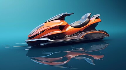 3D illustration of speed boat isolated on minimalist background. generative ai - obrazy, fototapety, plakaty