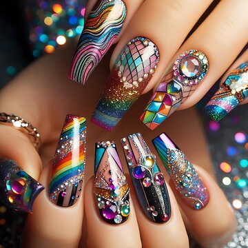 Nail Designs - Trending  and Colorful - Nails | Women's Nail Ideas - AI Art Generator