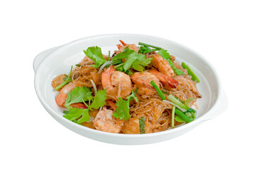 Baked Shrimp with vermicelli isolated