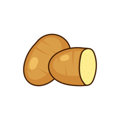 Cute potato icon isolated on white background.