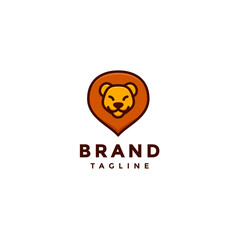 Smiling Friendly Lion Logo Design. Cute Smiling Lion Logo Design.