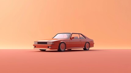 3d illustration of a car isolated on a minimalist background. generative ai