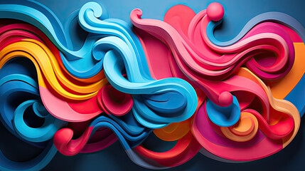 abstractcolorful  paper-cut design 