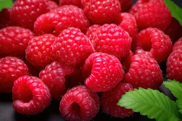 raspberries on a white background