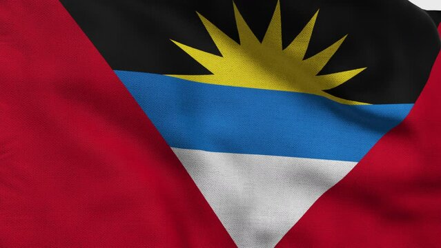 High detailed flag of Antigua and Barbuda. Antigua and Barbuda flag. North America. 3D Render.
