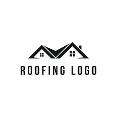 real estate house roof logo design silhouette concept idea
