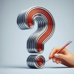 3D Question Mark icon with isolate background