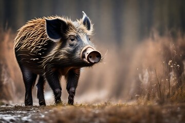 Fototapeta premium pig in forest