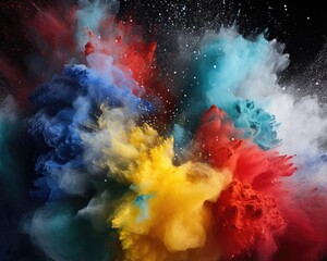 Isolated White Dust on Black Background with Creative Abstract Texture - Colorful White Spray