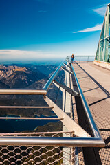 Geometric view at Mount Zugspitze, Top of Germany, Garmisch-Partenkirchen, Bavaria, Germany
