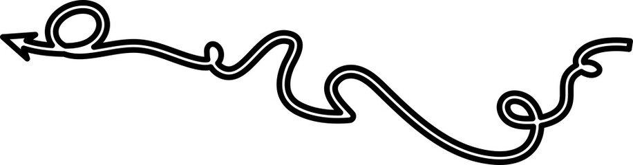 Fototapeta premium Arrows bold line. Freehand style, direction, cursor