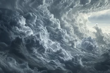 Fototapeten AI-generated dramatic sea of clouds © daikun