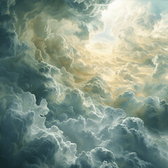 AI-generated dramatic sea of clouds