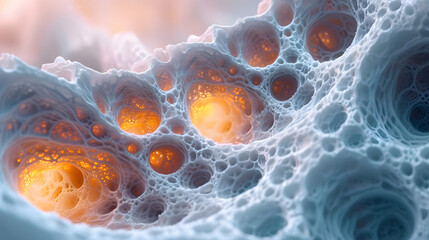 Close Up of Bubble-Filled Substance Fractal - obrazy, fototapety, plakaty