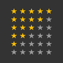 Set of star rating symbols. Vector illustration.