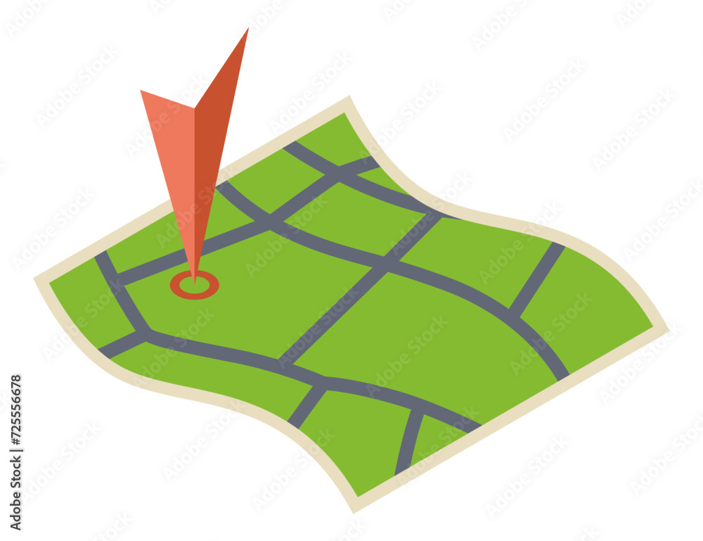 Poster gps navigation map icon isometric. automotive navigation system symbol, automobile controls element.