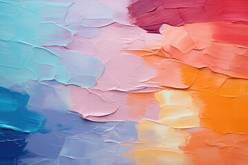 Oil Painting: Warm and Rainbow Colors, Minimalist Design
