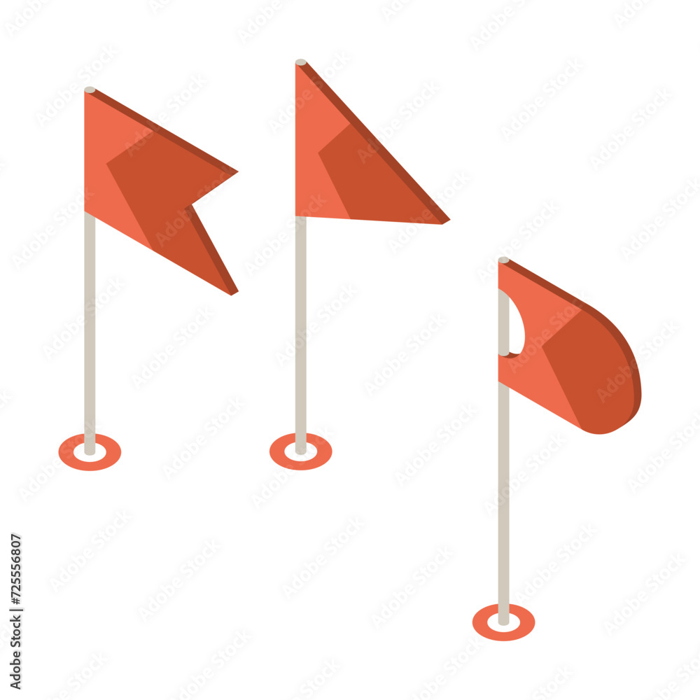 Poster gps navigation map pointer icon isometric. automotive navigation system symbol, automobile controls 