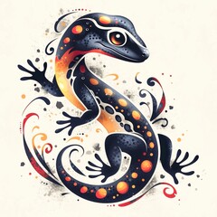 artistic logo, gecko vector