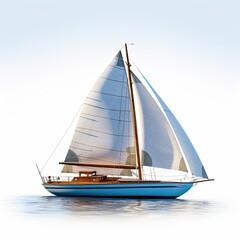 Fototapeta premium Sailing yacht isolated on white background.