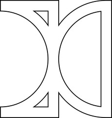 Set of geometric linear icons