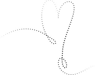 Dotted line heart shape, love, romantic