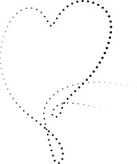 Dotted line heart shape, love, romantic