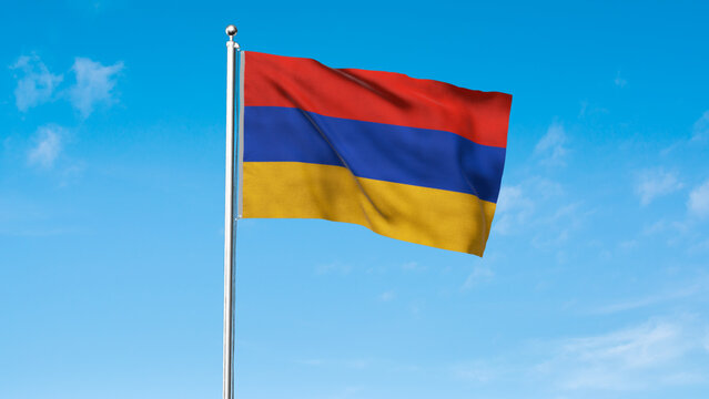 High detailed flag of Armenia. National Armenia flag. Asia. 3D Render.