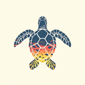 artistic logo, turtle vector