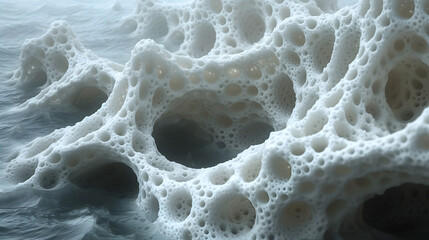 Close-Up of Foamy Substance in Water Fractal - obrazy, fototapety, plakaty
