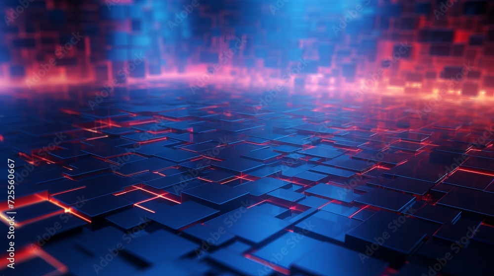 Aufkleber vibrant abstract technology background with glowing circuit elements - futuristic digital design con