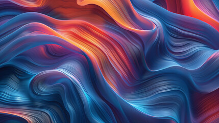 Obraz premium Vibrant Blue and Orange Abstract Wavy Texture Background