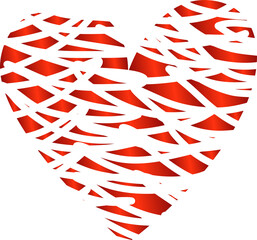 Fototapeta premium Set of red hearts symbols for love, wedding, valentine