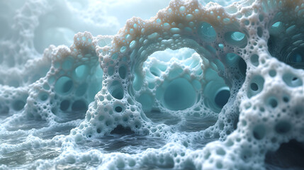 Close Up of an Ocean Wave With Bubbles Fractal