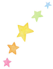 watercolor rainbow color stars