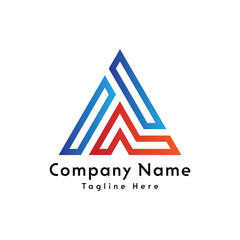 TA letter triangle shape logo design icon