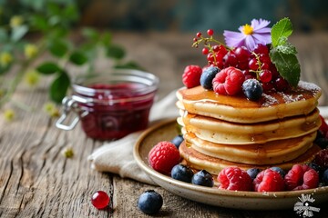 Cozy Mother's Day Breakfast on Wooden Table