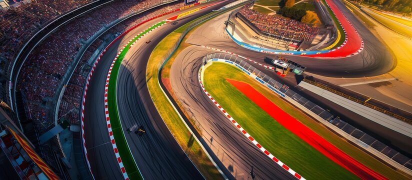 The method of carrying out the Formula 1. General view from a bird's-eye view.