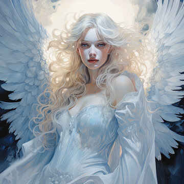 white angel with wings