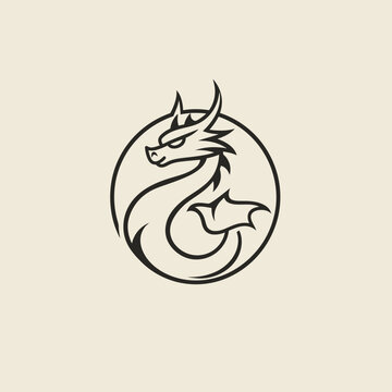 Dragon Logo Lines